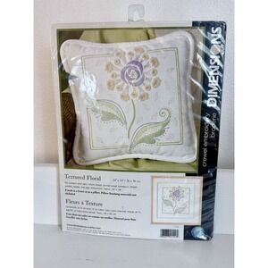 Textured Floral Dimensions Crewel Embroidery Kit Multi-language 2006 Grandmacore